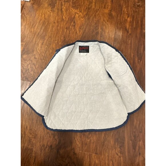 VINTAGE 70s Quilted Nylon Navy St. Moritz Vest Front Pocket Small Made in Korea - Picture 6 of 9